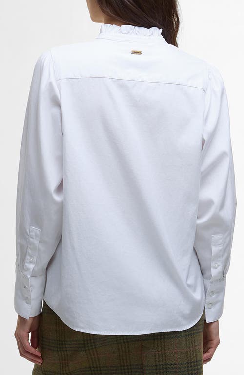 Barbour Embleton Ruffle Cotton Button-up Shirt In White