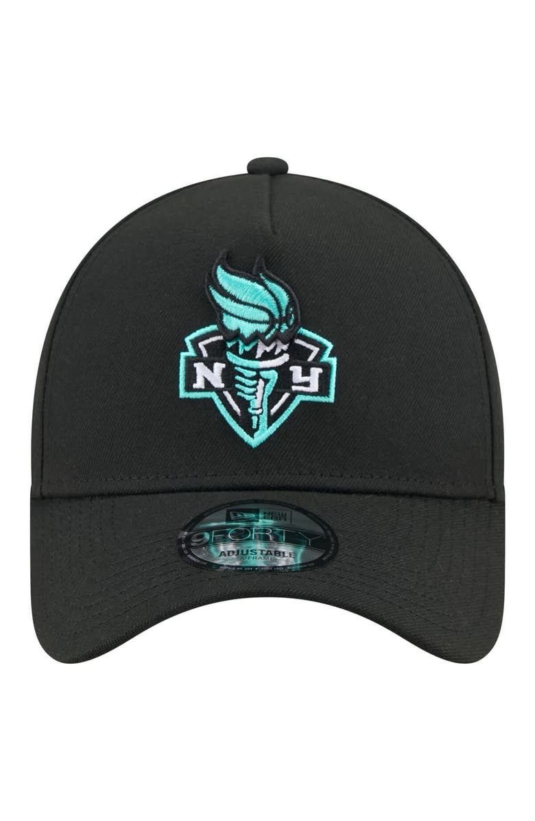 New Era Men's New Era Black New York Liberty Core Logo A-Frame 9FORTY Adjustable Hat, Alternate, color, Black