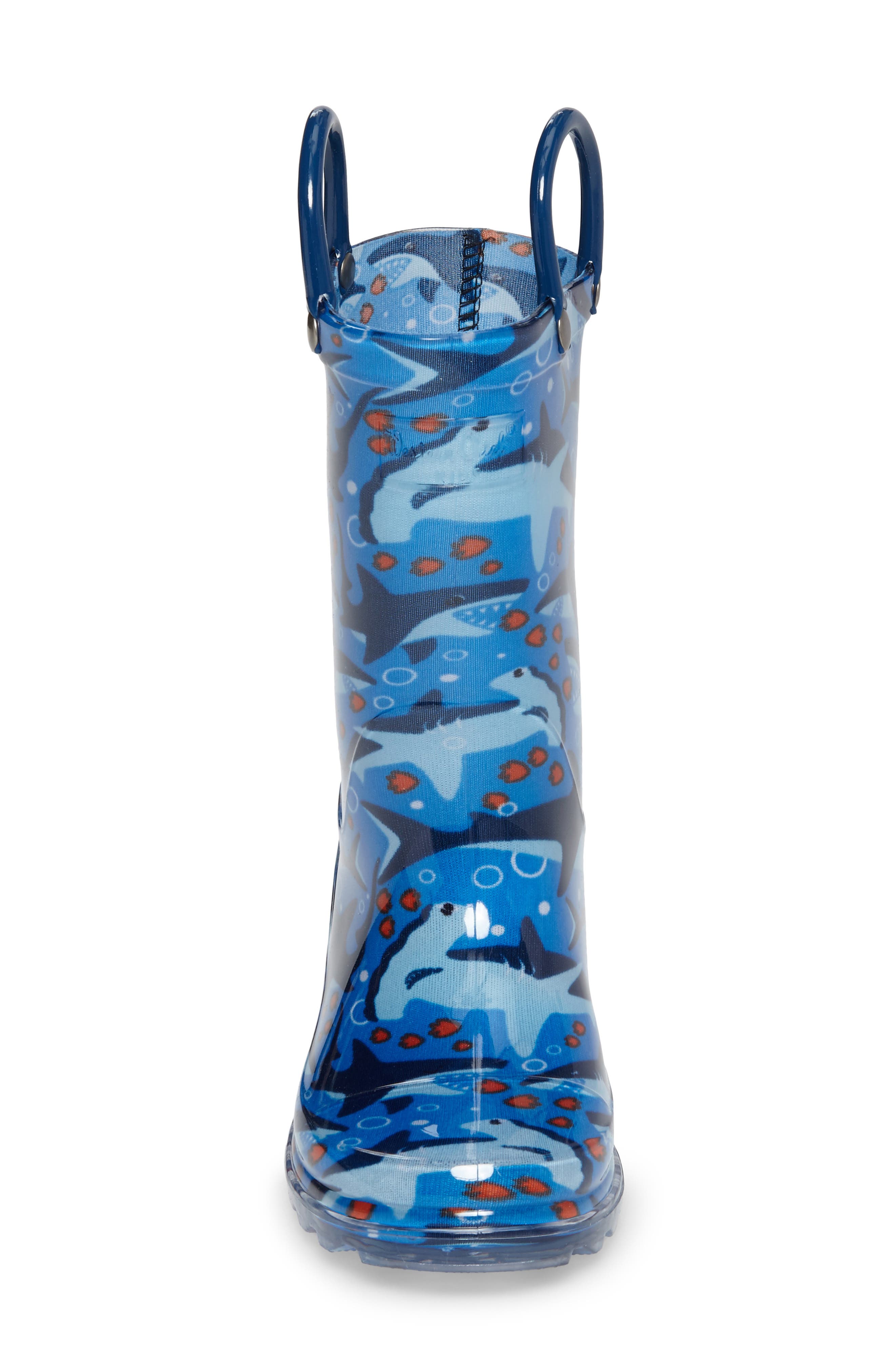 Western Chief Shark Chase Light-Up Rain Boot, Alternate, color, Blue