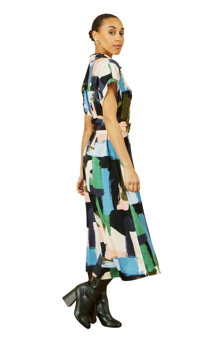Yumi Brushstroke Print Relaxed Shirt Dress, Alternate, color, Multi