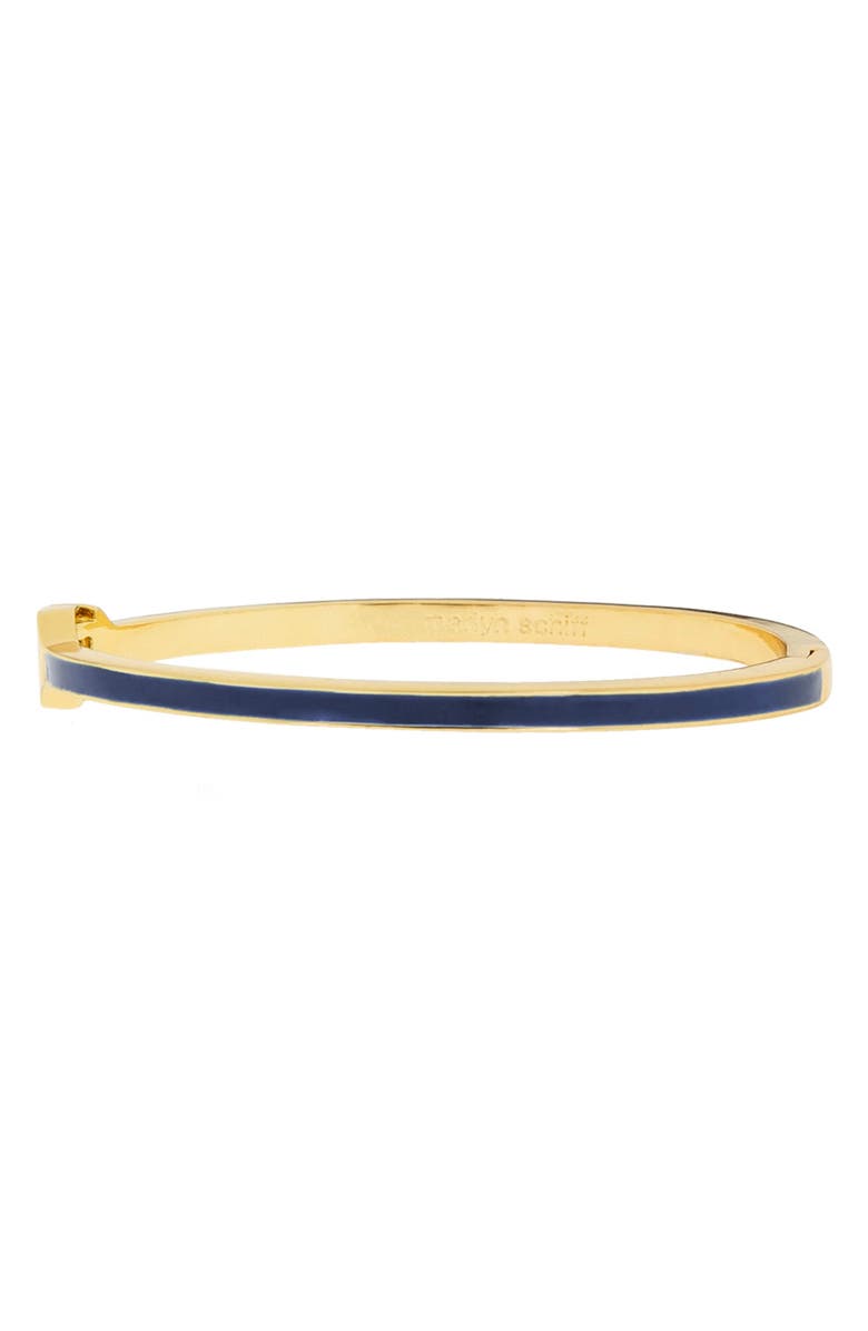 MARLYN SCHIFF Thin Enamel Hinge Bracelet, Main, color, Gold Navy