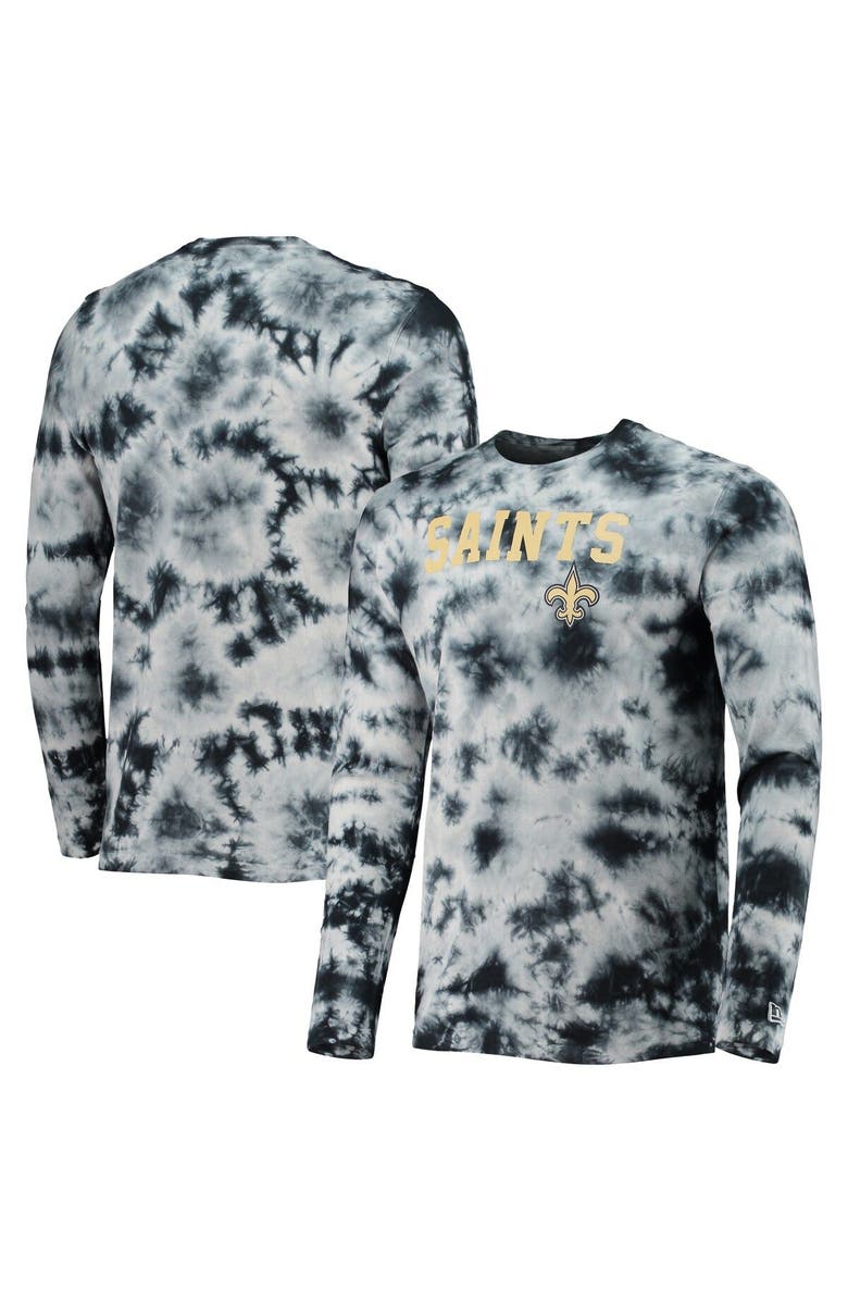 New Era Men's New Era Black New Orleans Saints Tie-Dye Long Sleeve T-Shirt, Main, color, Black