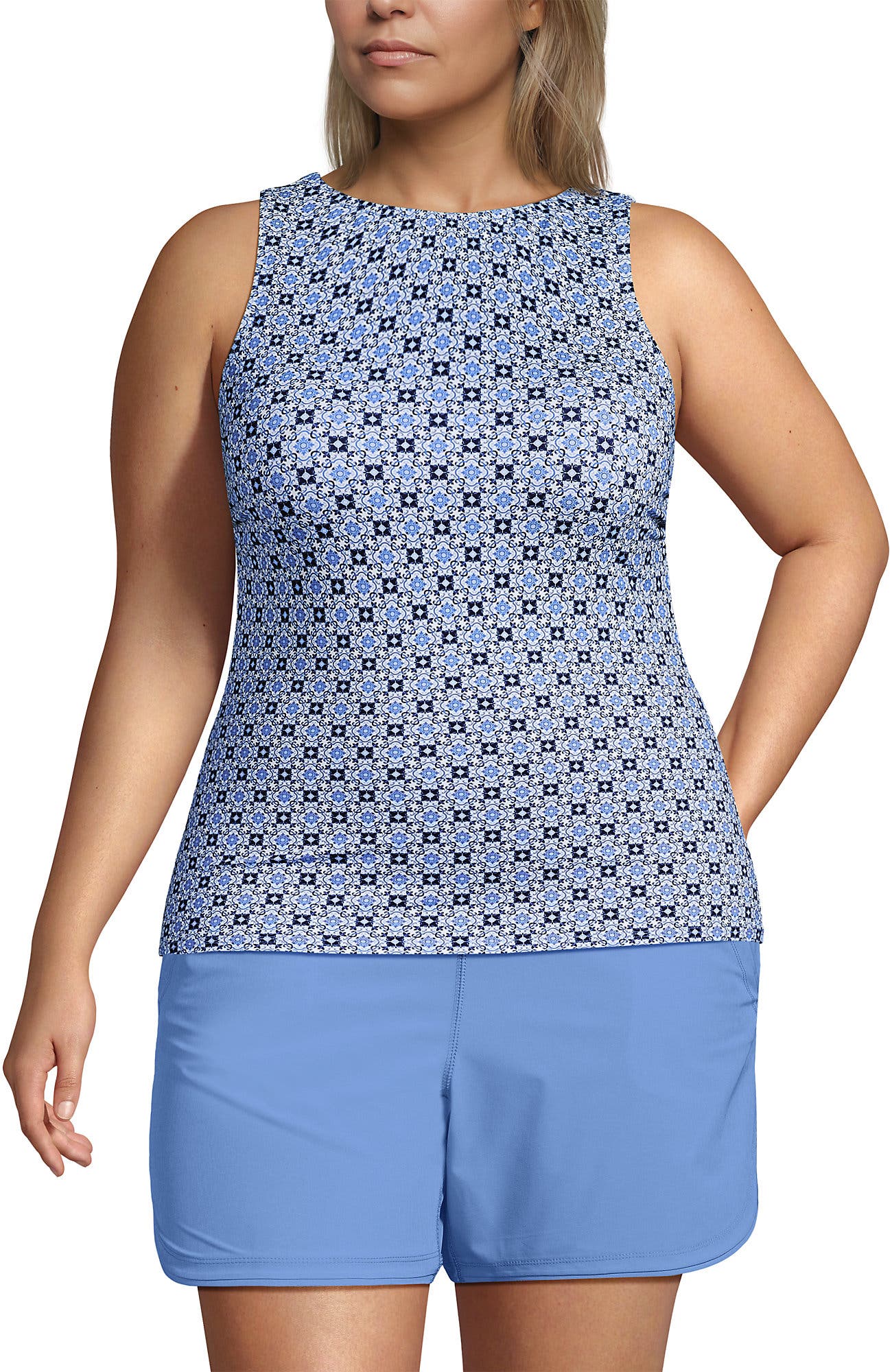 Lake Blue Geo Floral