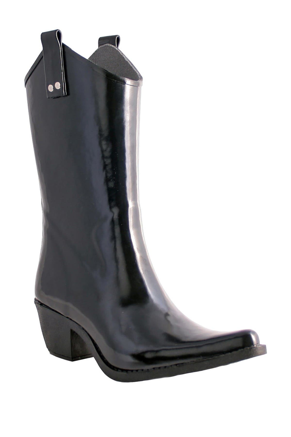 Nomad Yippy Western Rain Boot, Main, color, Shiny Black