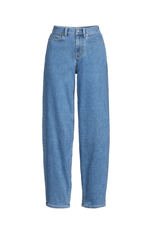 Lands' End Recover High Rise Barrel Leg Ankle Jeans In Hutton Blue Wash