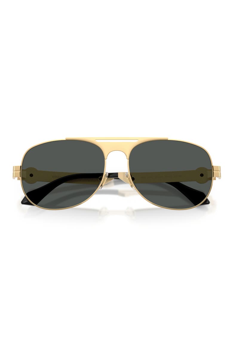 60mm Pilot Sunglasses, Alternate, color, GOLD VERSACE / DARK GREY