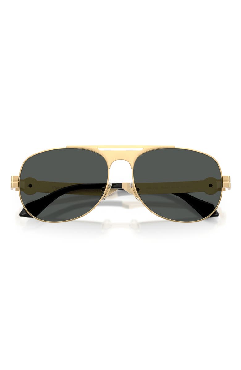 Versace 60mm Pilot Sunglasses, Alternate, color, Gold Versace / Dark Grey