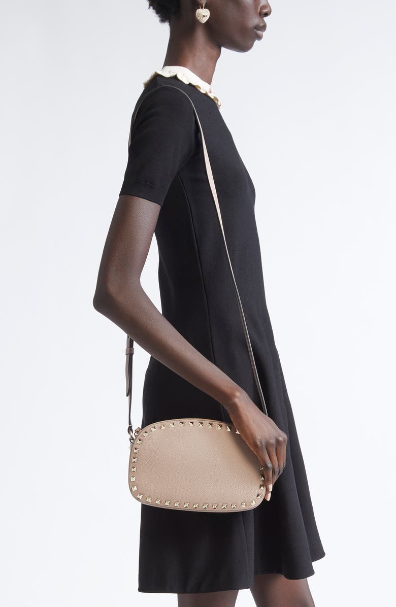 Valentino Garavani Rockstud Crossbody Camera Bag, Alternate, color, Poudre