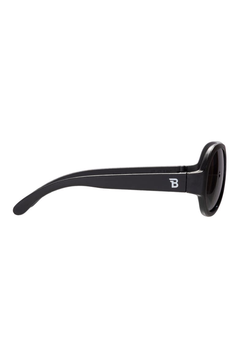 Kids' Jet Black Aviator Sunglasses, Alternate, color, JET BLACK