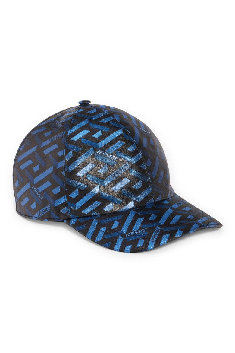 3D Greek Key Logo Baseball Cap, Main, color, NAVY BLUE BLACK
