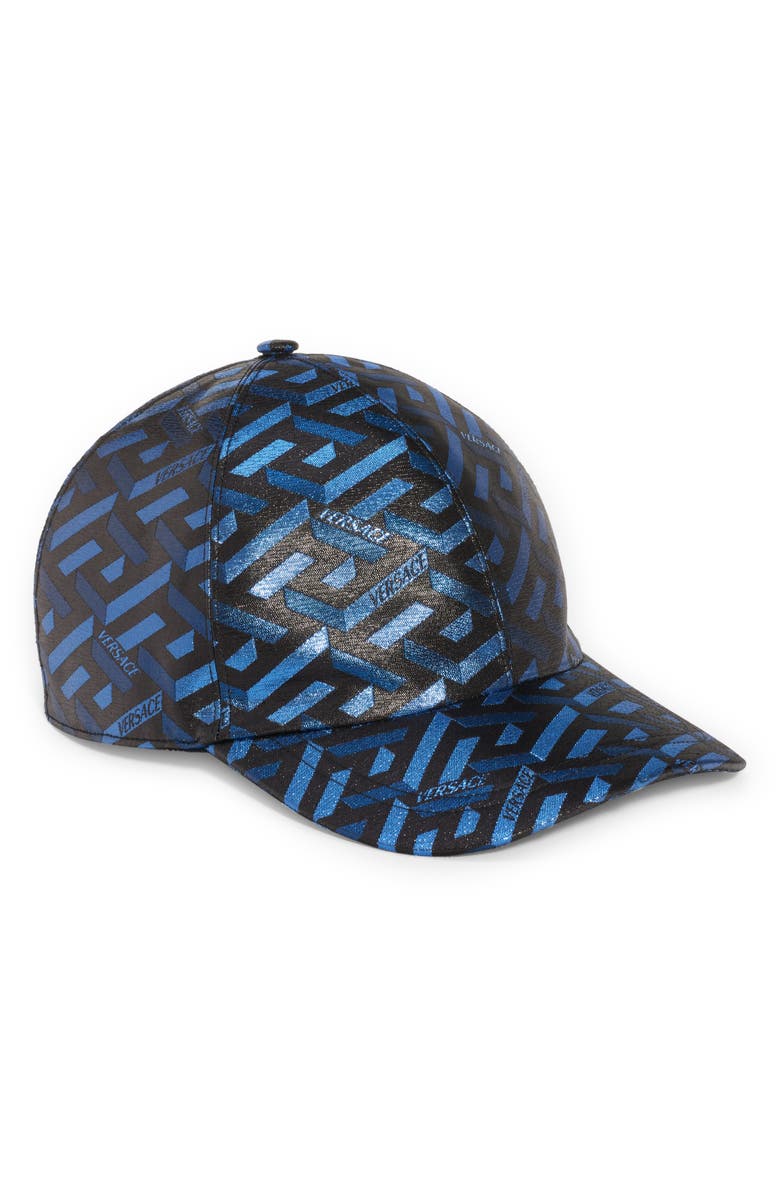 Versace 3D Greek Key Logo Baseball Cap, Main, color,