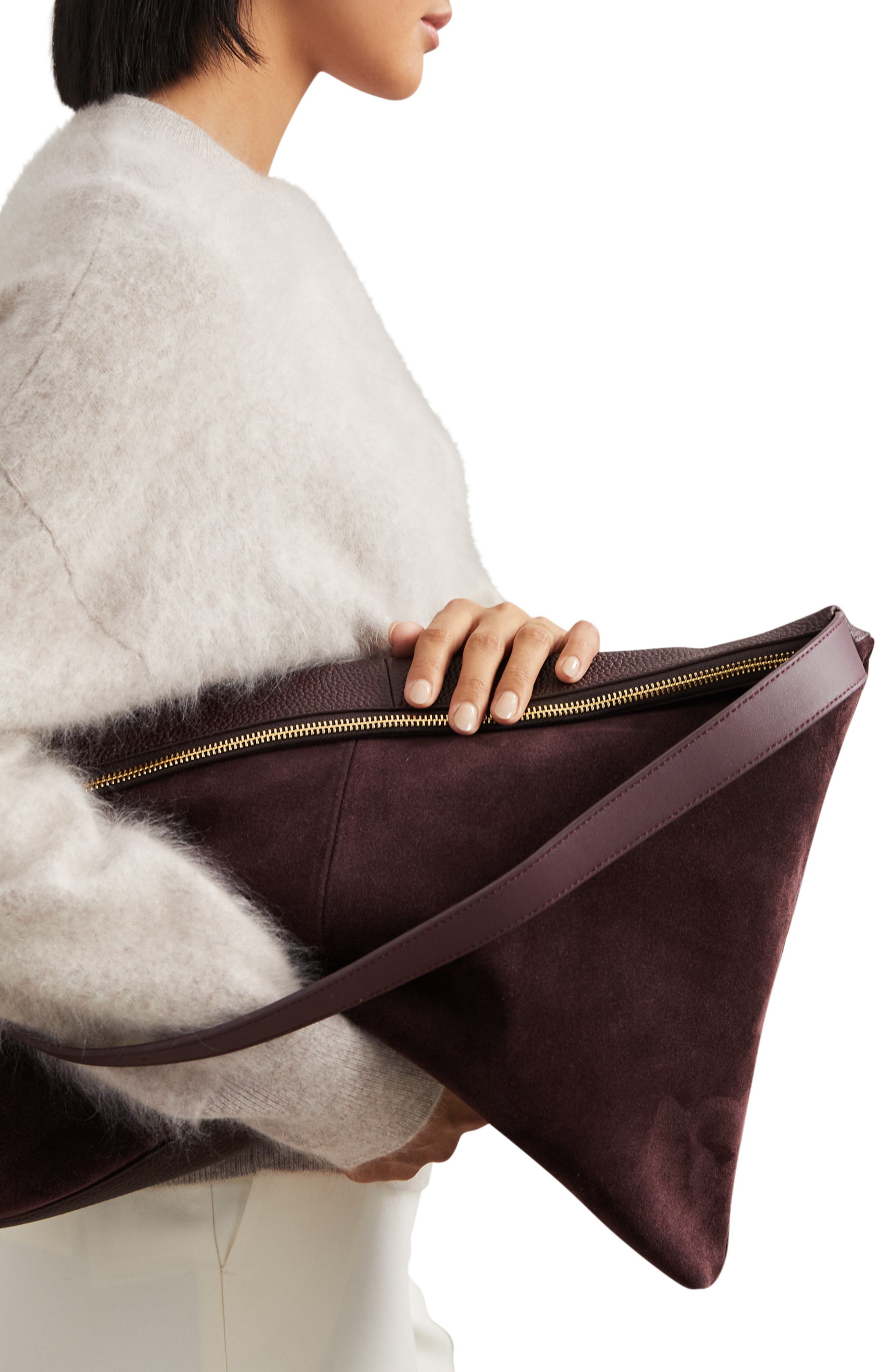 Reiss Vigo Shoulder Bag, Alternate, color, Burgundy