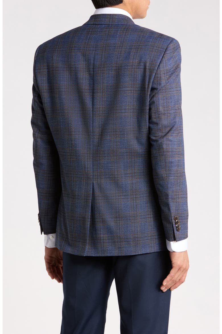 Check Wool Sport Coat, Alternate, color, LIGHT BLUE/ BROWN