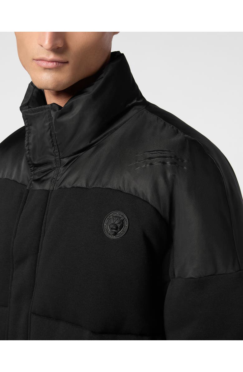 PLEIN SPORT Hybrid Jersey Puffered Jacket Ls, Alternate, color, Black