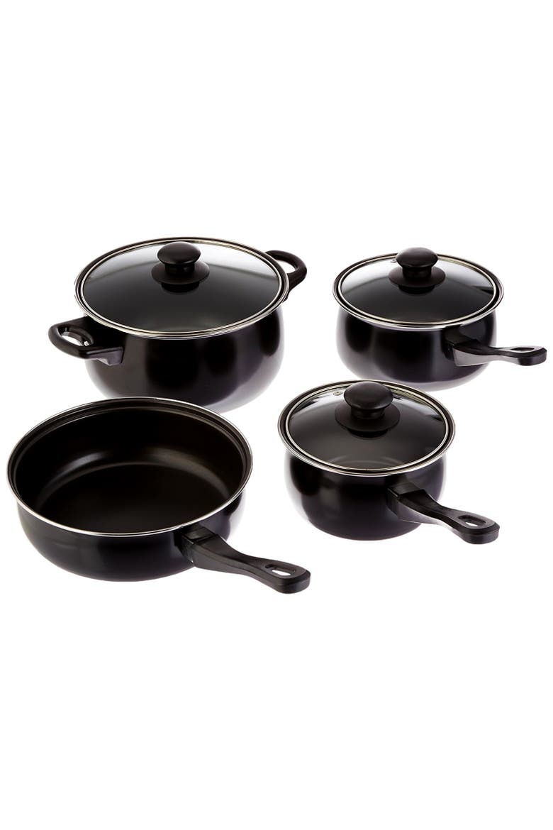 Chef Du Jour 7 Piece Carbon Steel Nonstick Cookware Set, Main, color, Black