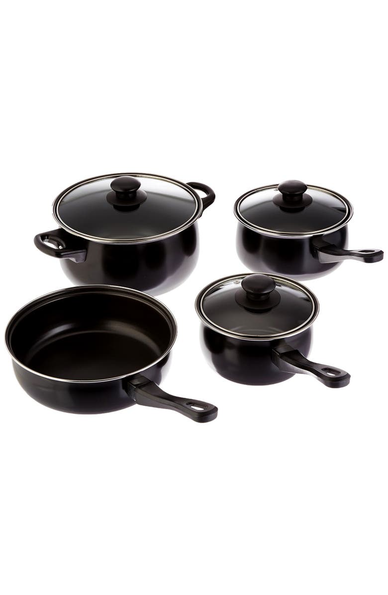 Gibson Home Chef Du Jour 7 Piece Carbon Steel Nonstick Cookware Set, Main, color, Black