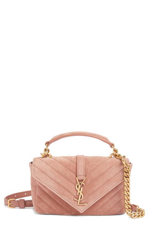 Mini College Matelassé Suede Crossbody Bag