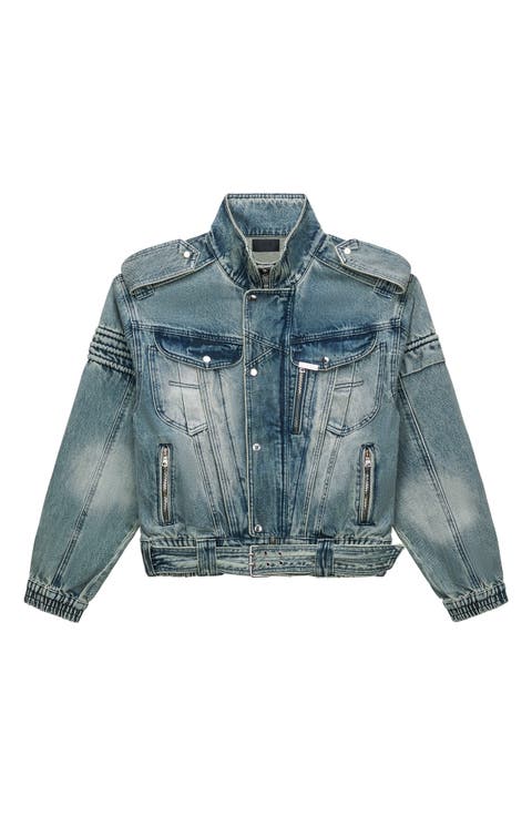Rui Crop Denim Moto Jacket
