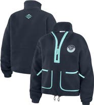 WEAR by Erin Andrews Women's WEAR by Erin Andrews  Deep Sea Blue Seattle Kraken Polar Fleece Half-Zip Jacket