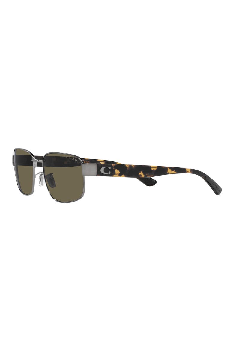 55mm Rectangular Sunglasses, Alternate, color, SHINY GUNMET