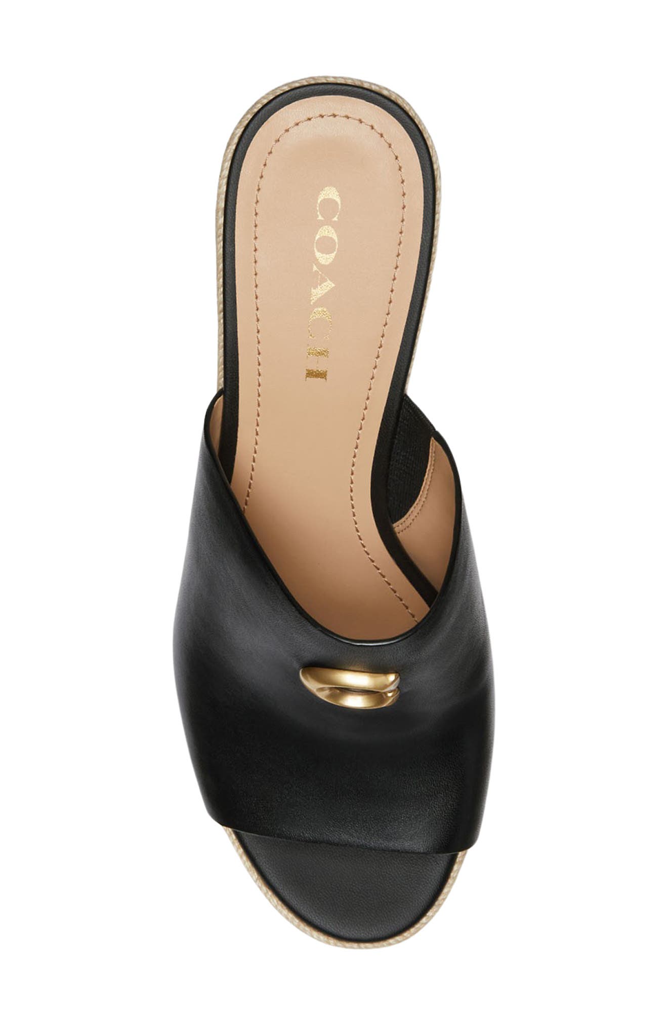 COACH Gloria Espadrille Platform Wedge Slide Sandal, Alternate, color, 
