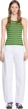 SANDRO Striped Vest Top With Tassels
