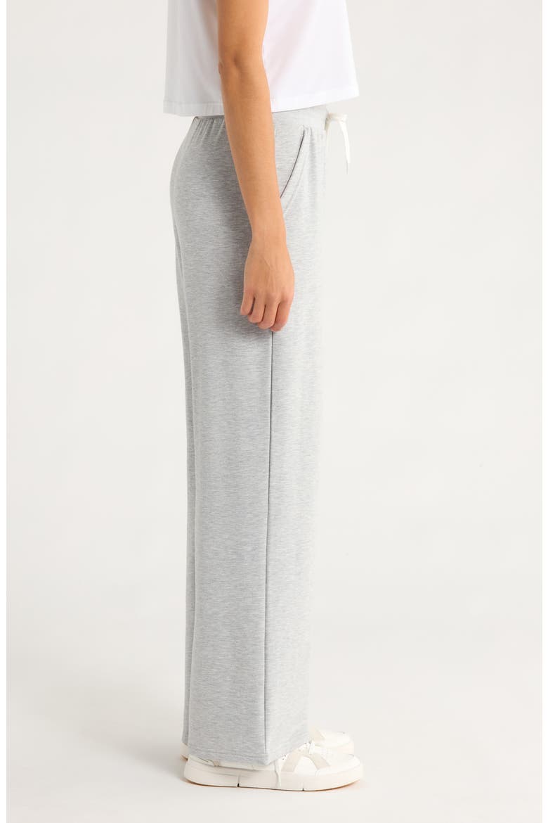 Lightweight Fleece Wide Leg Pants, Alternate, color, LIGHT HEATHER GREY