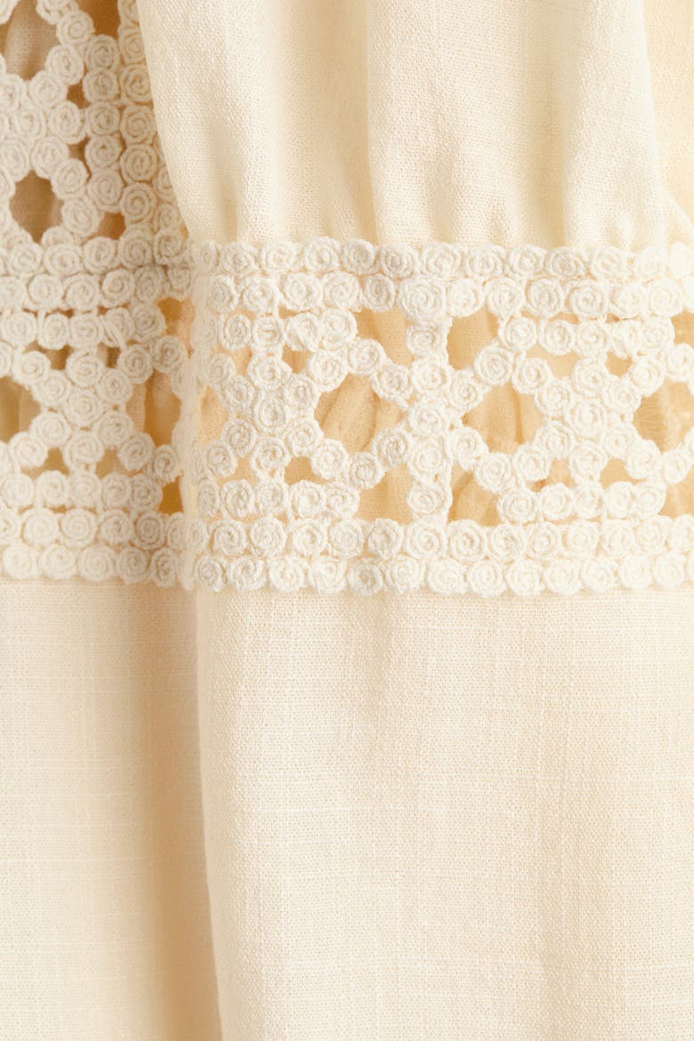 Crochet-look Tunic Dress, Alternate, color, Light beige
