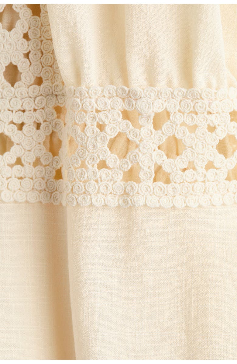 H&M Crochet-look Tunic Dress, Alternate, color, Light Beige