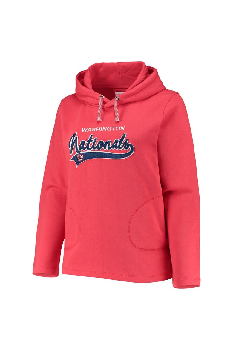 Women's Soft as a Grape Red Washington Nationals Plus Size Side Split Pullover Hoodie, Alternate, color, Red