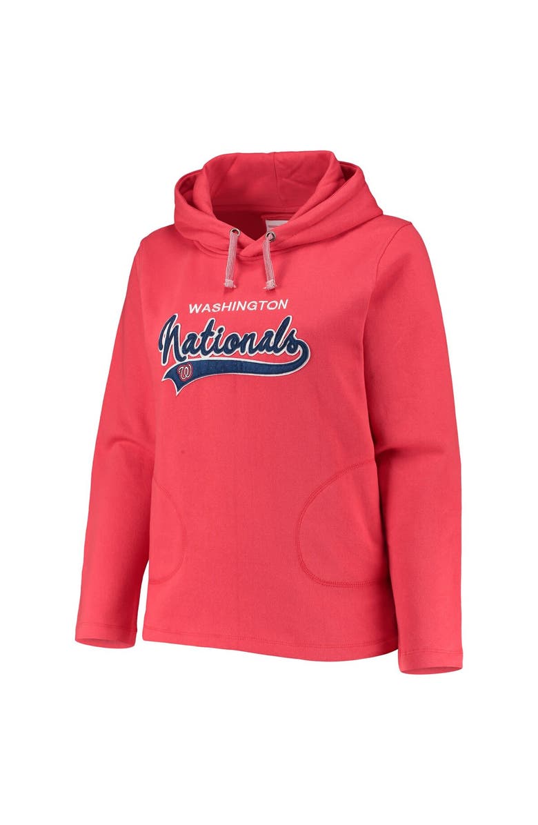 SOFT AS A GRAPE Women's Soft as a Grape Red Washington Nationals Plus Size Side Split Pullover Hoodie, Alternate, color, Red