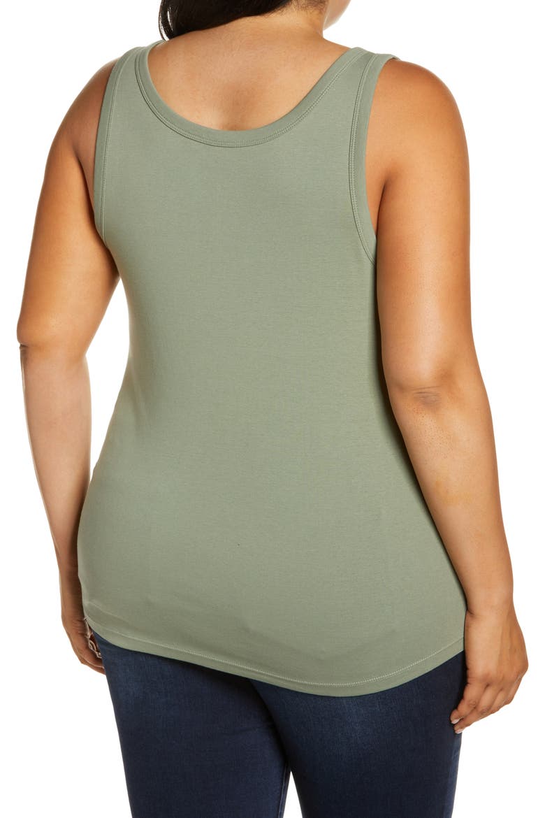 Melody Rib Tank Top, Alternate, color, GREEN DUNE