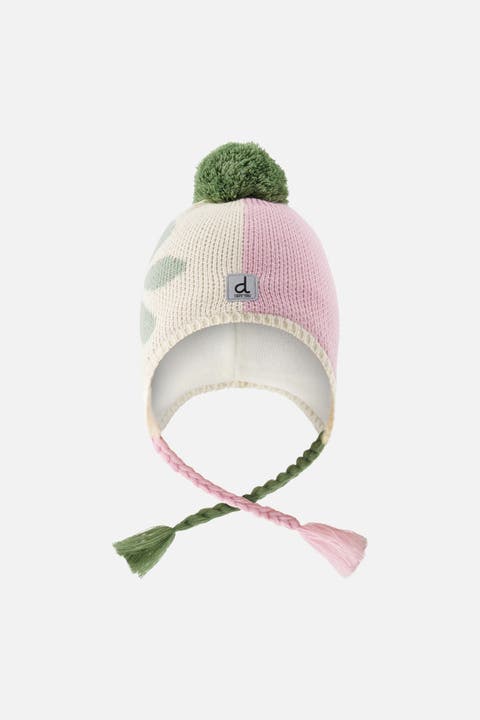 Winter Fleece Lined Braided Tassel Peruvian Knit Hat with Pompom