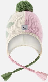 Deux par Deux Winter Fleece Lined Braided Tassel Peruvian Knit Hat with Pompom