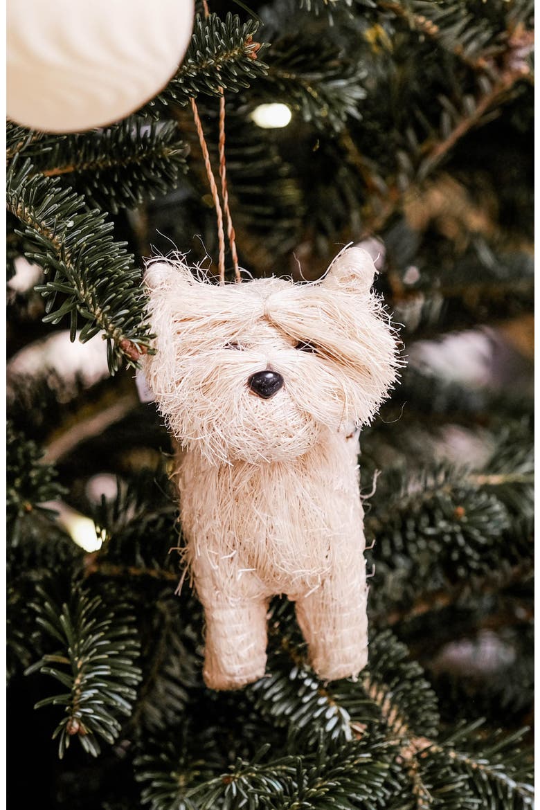 Westie Handwoven Ornament, Alternate, color, WHITE