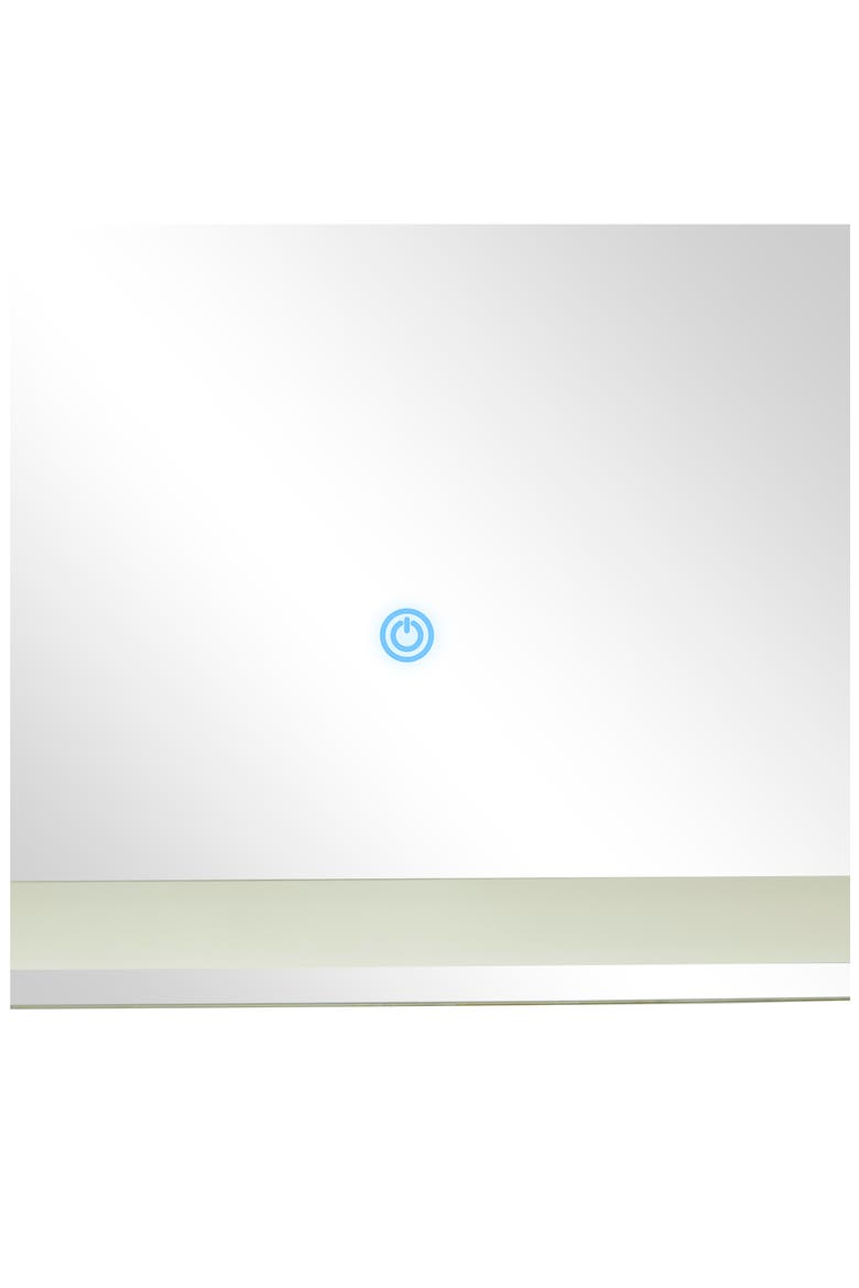 Silvertone Glass LED Mirror, Alternate, color, CLEAR