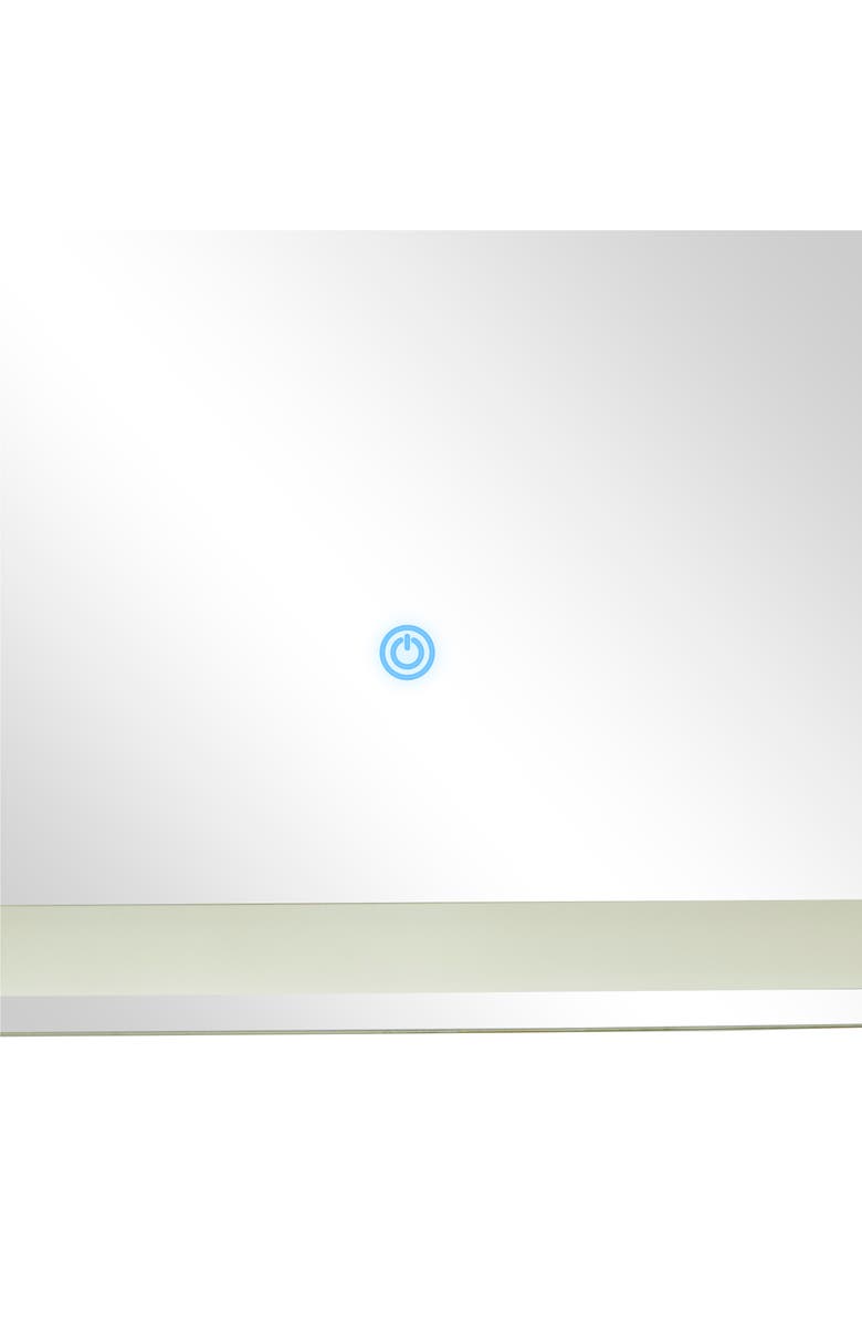 VIVIAN LUNE HOME Silvertone Glass LED Mirror, Alternate, color,