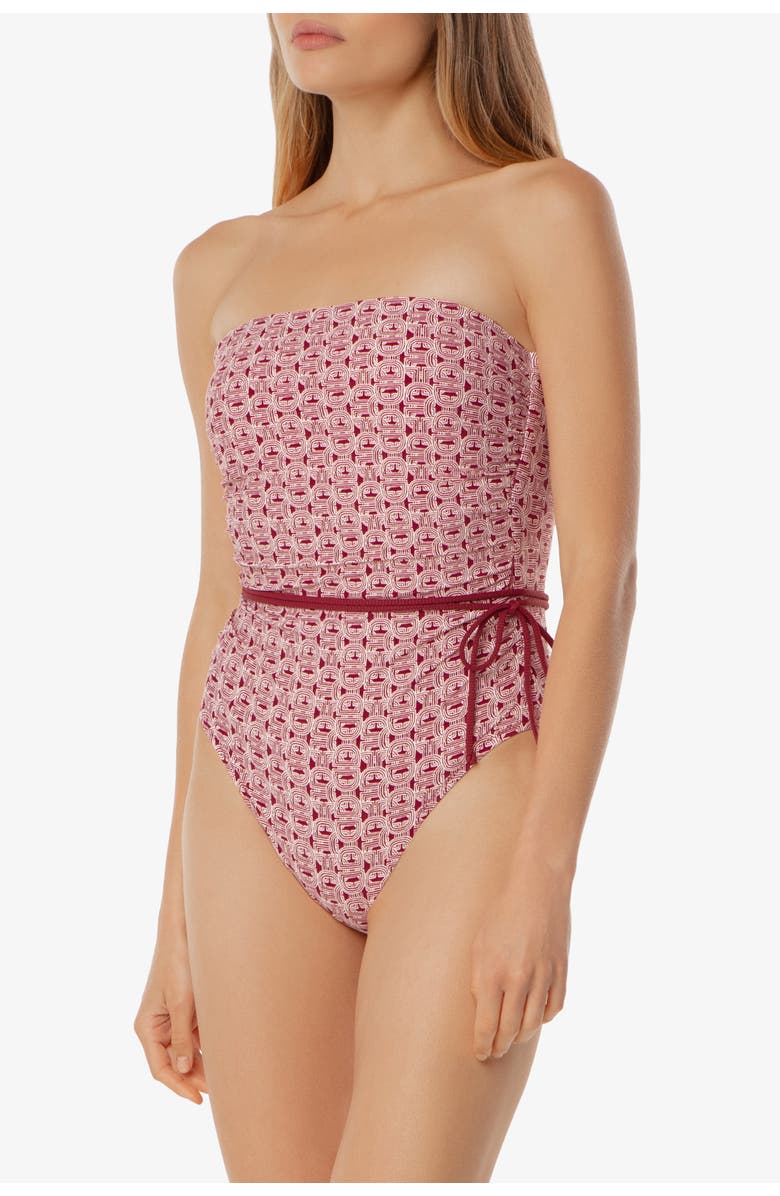 HELEN JON Belted Bandeau One-Piece, Alternate, color, Links