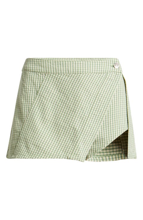 Georgie Micro Gingham Front Wrap Skort