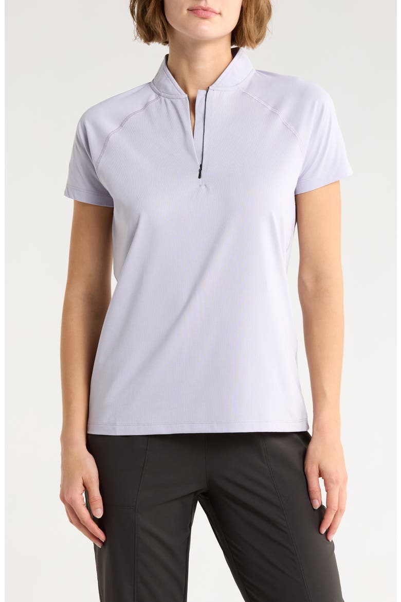 Quinn Half Zip Knit Polo, Main, color, LILAC HEATHER