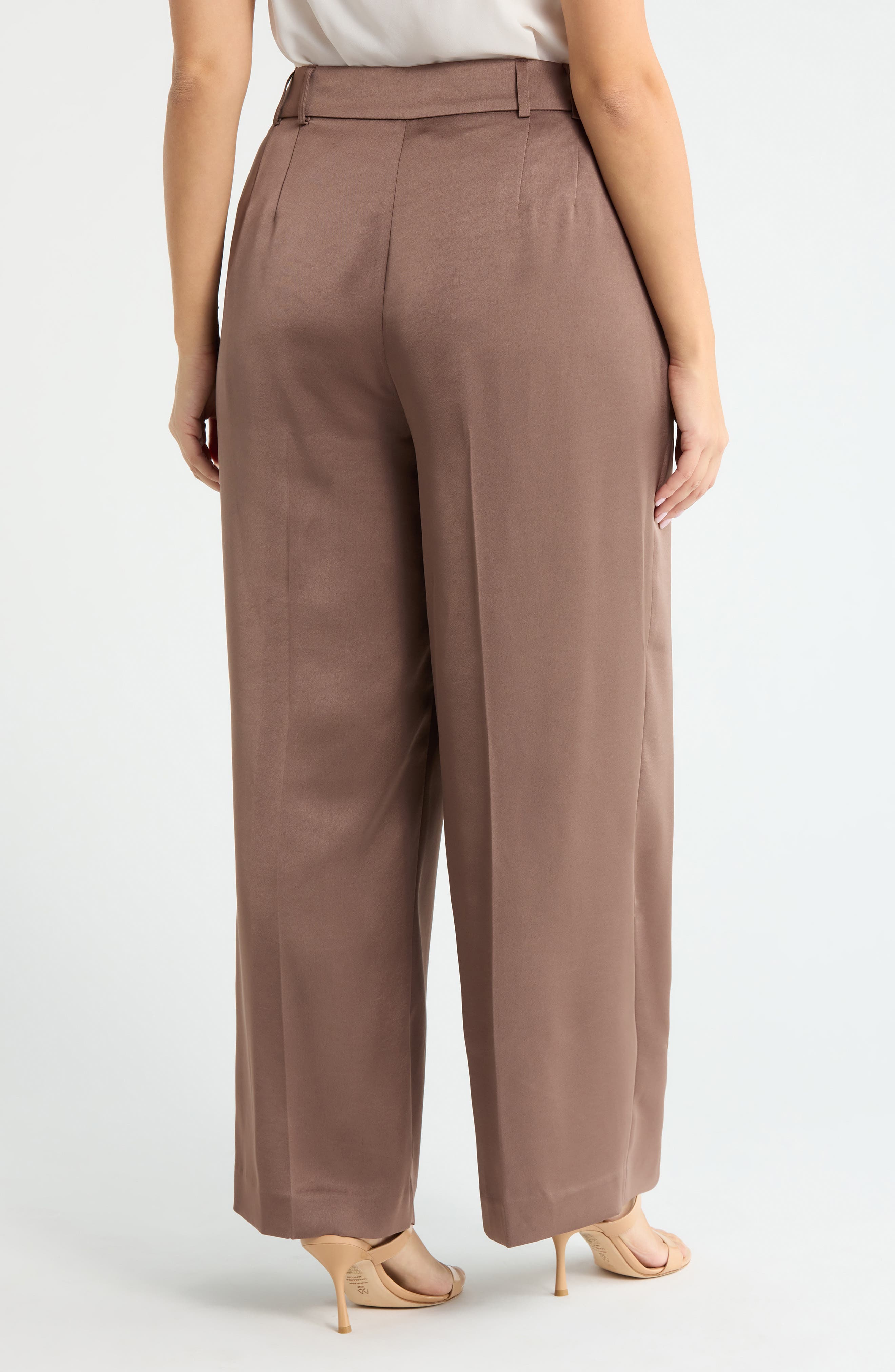 Tahari ASL Pleated Satin Wide Leg Pants (Women) | Nordstrom