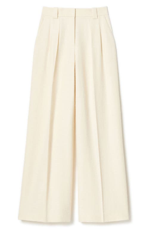Lafayette 148 New York Wyatt Bouclé Wide Leg Pants In Cloud
