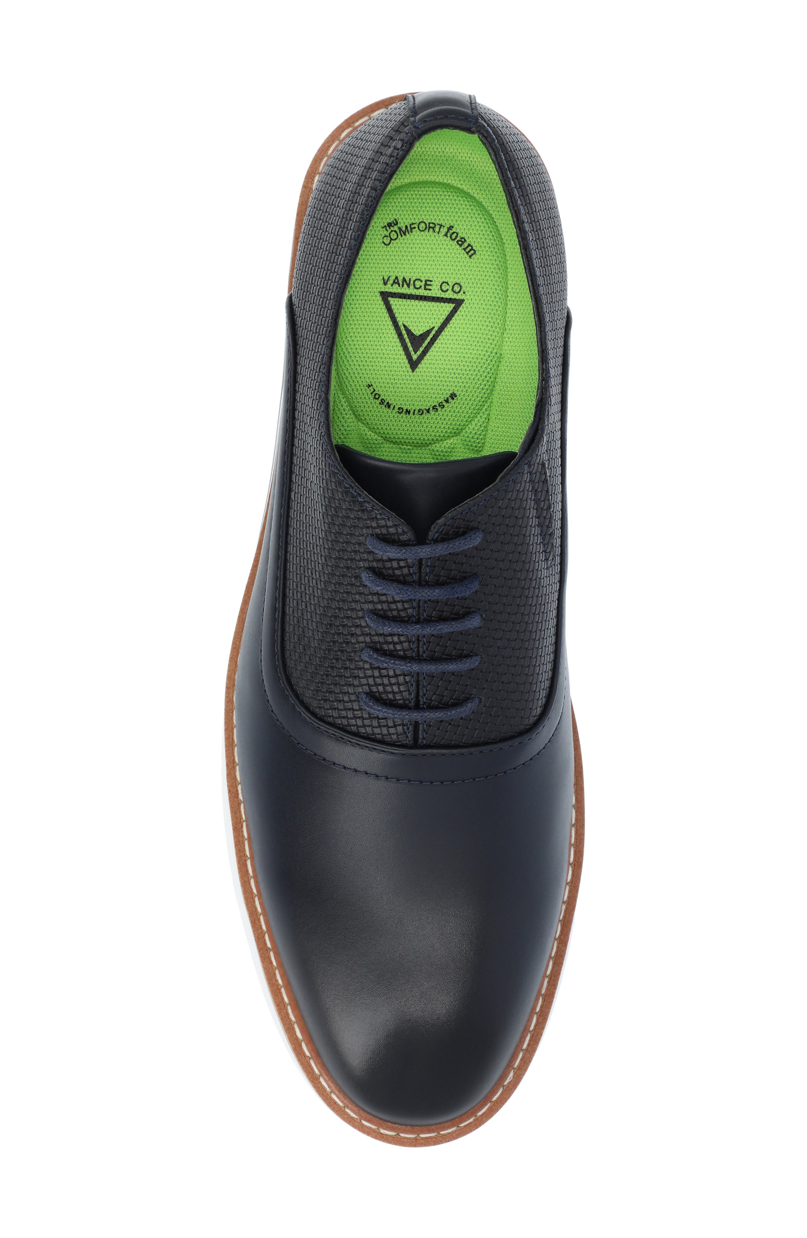 VANCE CO Weber Plain Toe Vegan Leather Oxford, Alternate, color, Navy