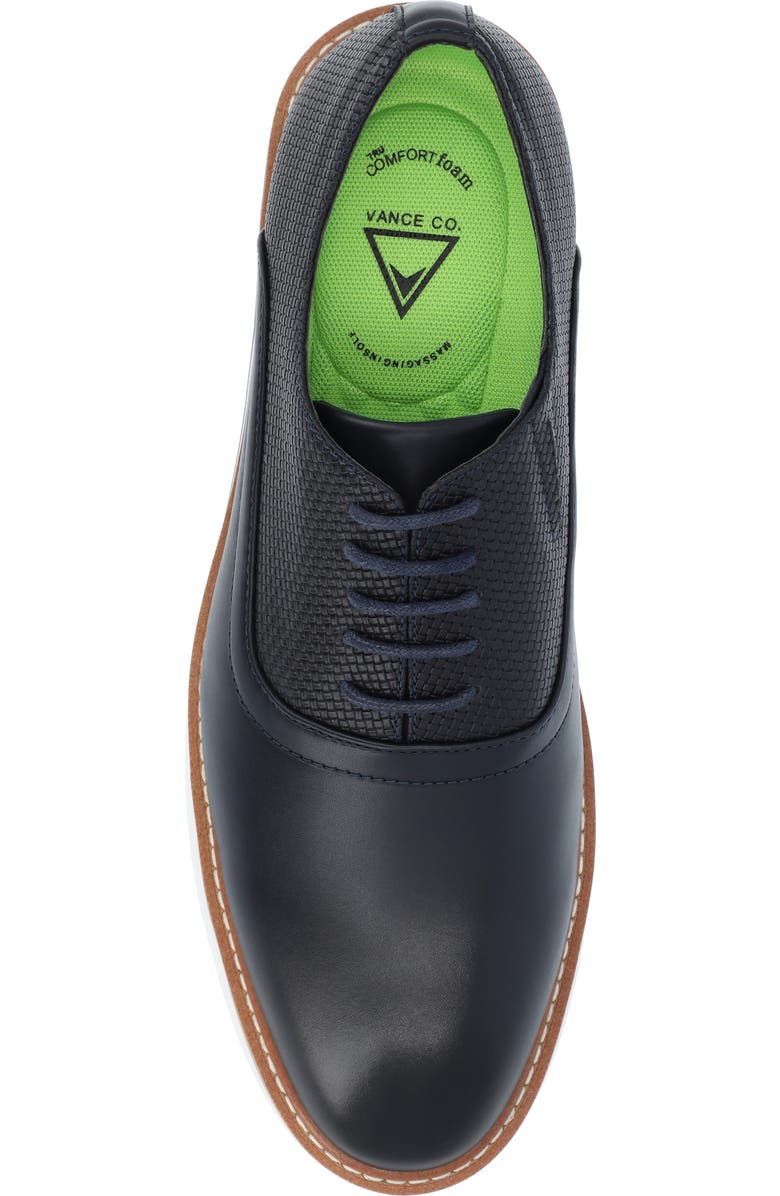 VANCE CO Weber Plain Toe Vegan Leather Oxford, Alternate, color, Navy