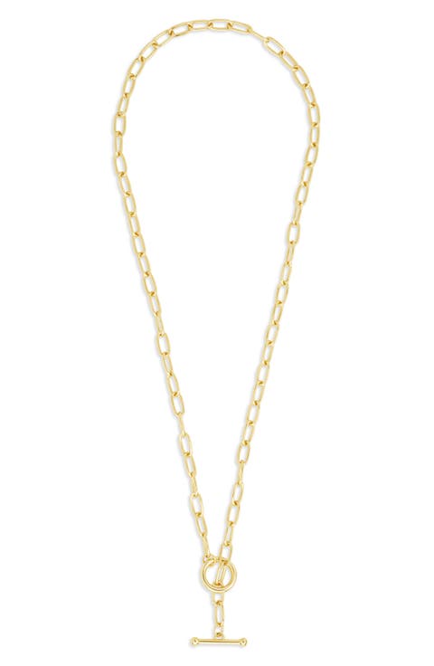 Ledger Paper Clip Chain Toggle Necklace
