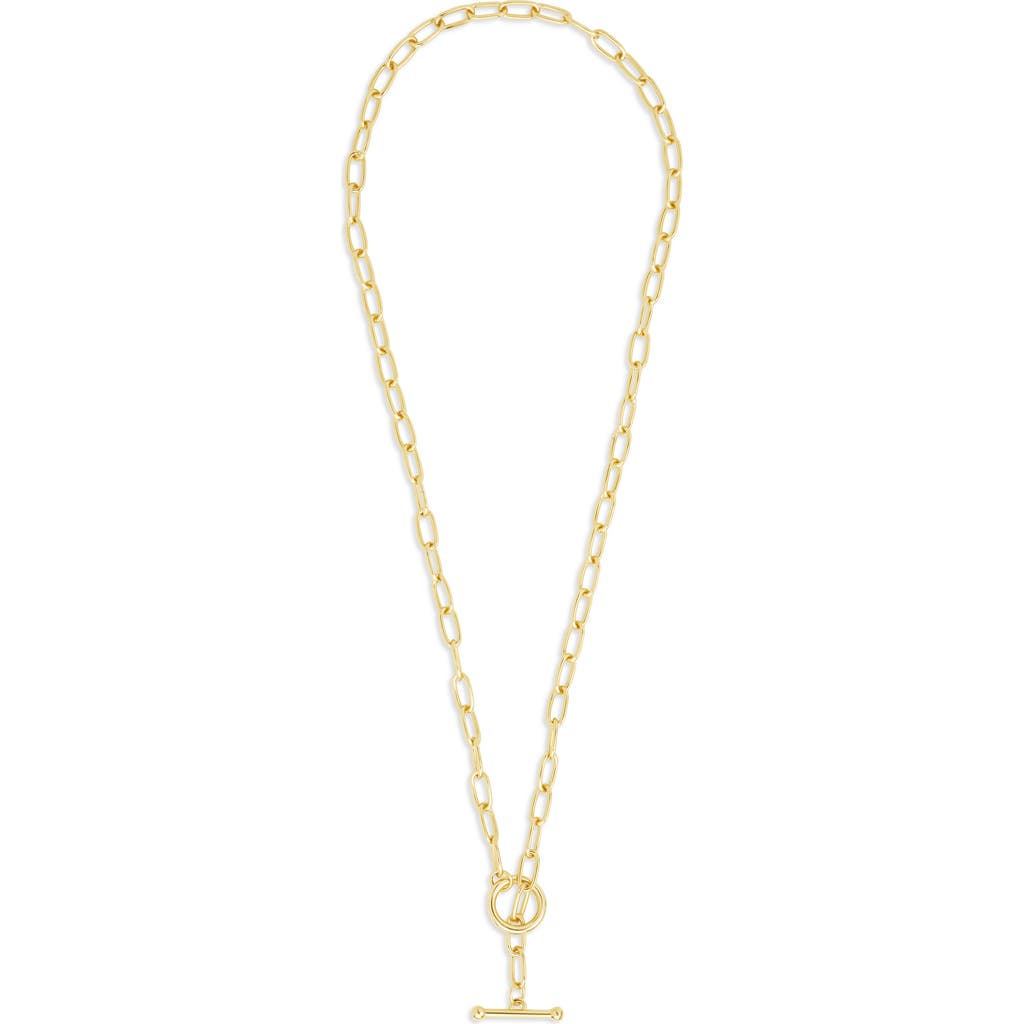 Sterling Forever Ledger Paper Clip Chain Toggle Necklace