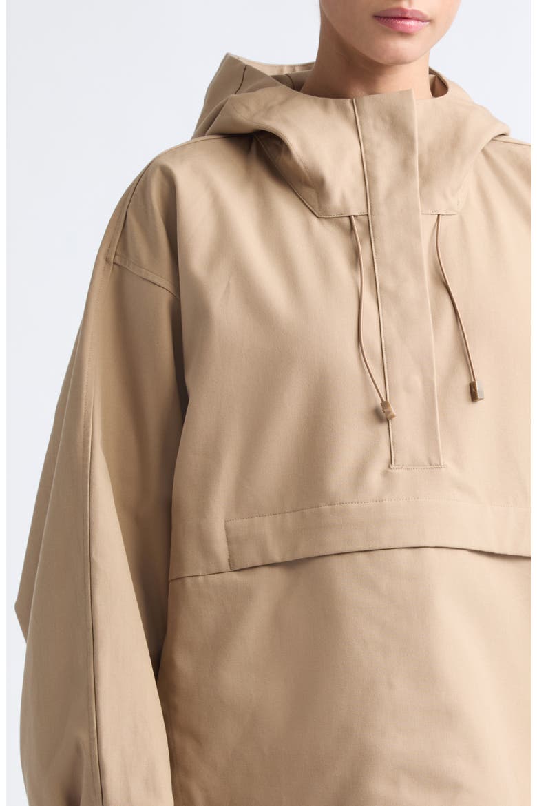 Oversize Hooded Cotton Anorak, Alternate, color, BEIGE