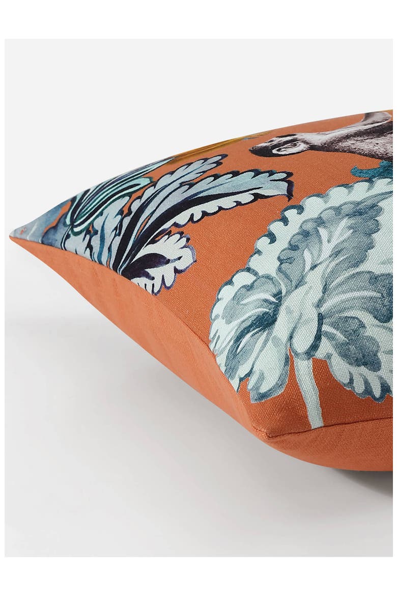 Damasc Monkey Throw Pillow, Alternate, color, KOI