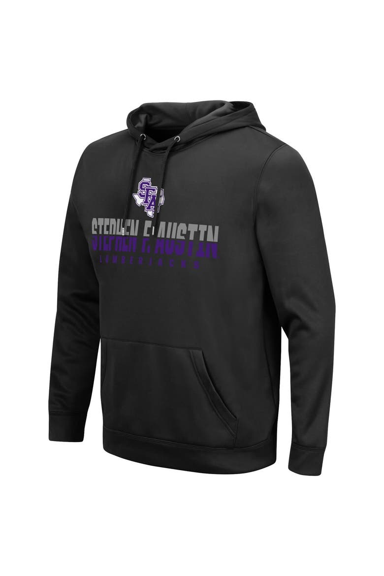 Men's Colosseum Black Stephen F Austin Lumberjacks Lantern Pullover Hoodie, Alternate, color, Black