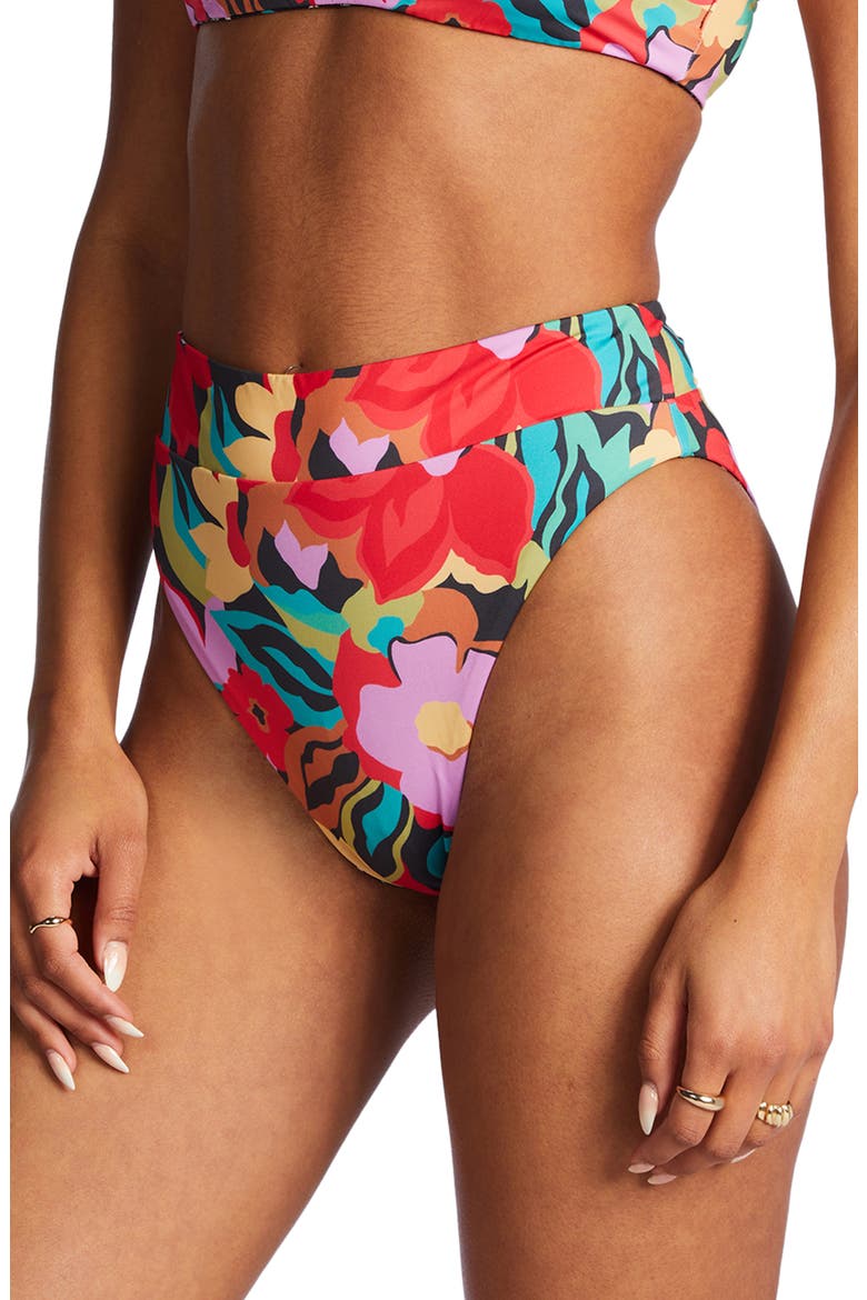 Islands Away Reversible High Waist Bikini Bottoms, Alternate, color, MULTI